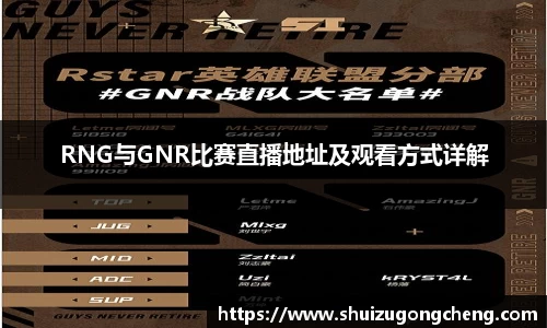 RNG与GNR比赛直播地址及观看方式详解